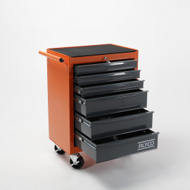 CHARIOT GRAND ALYCO ORANGE 6 TIROIRS 680x460x1020MM